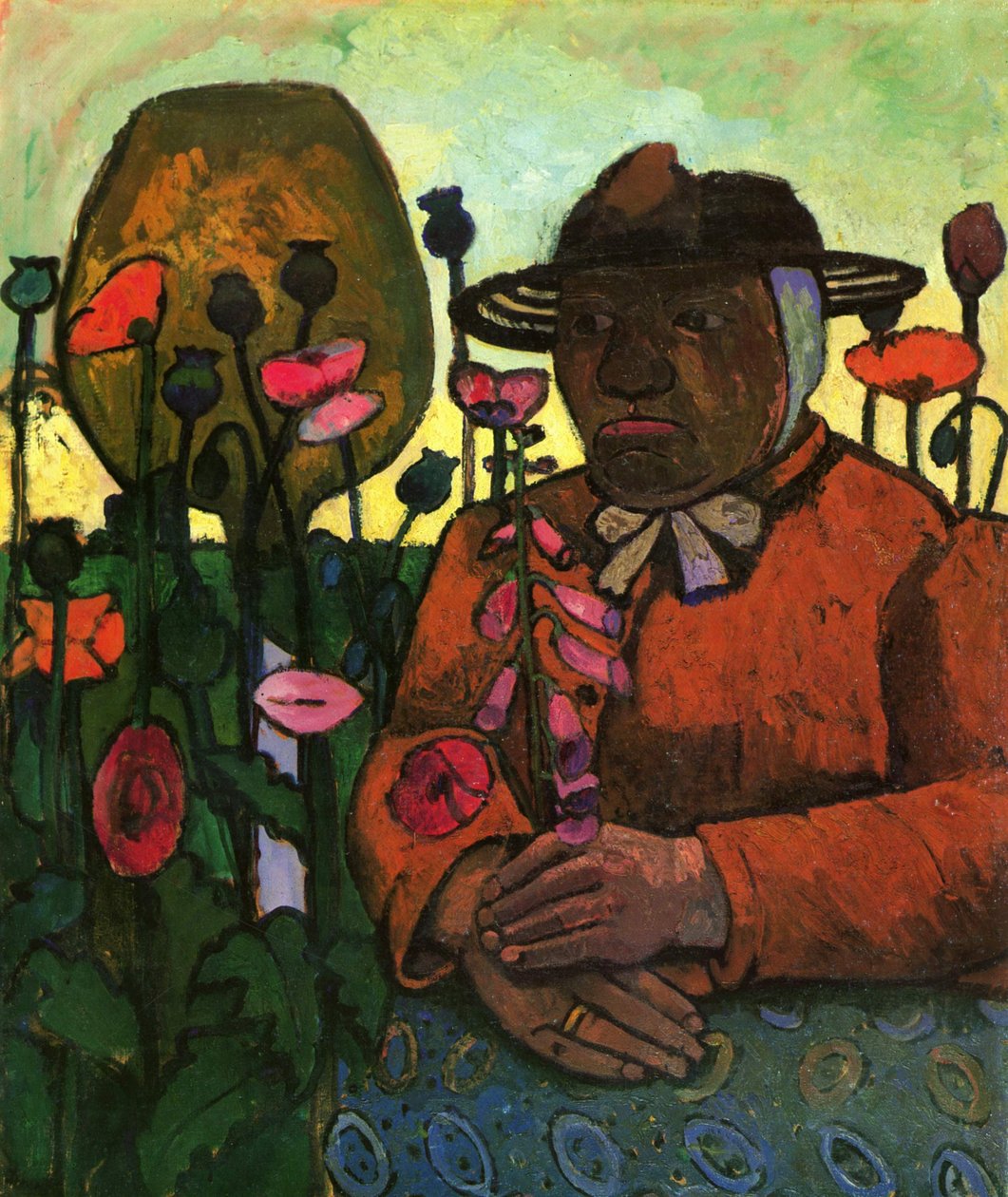Anciana del asilo en el jardín con una bola de cristal de Paula Modersohn Becker
