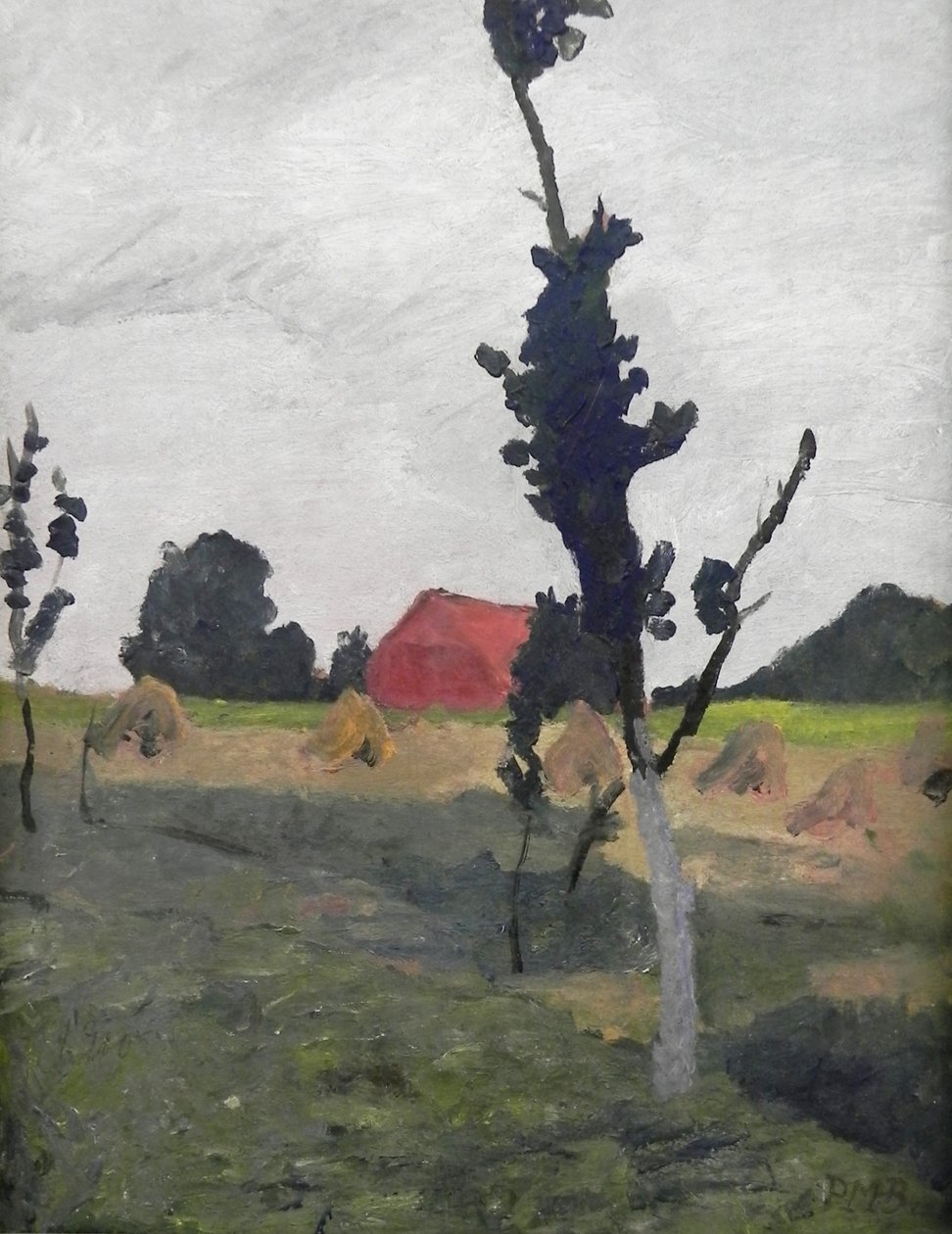 Paisaje de Worpswede con casa roja de Paula Modersohn-Becker