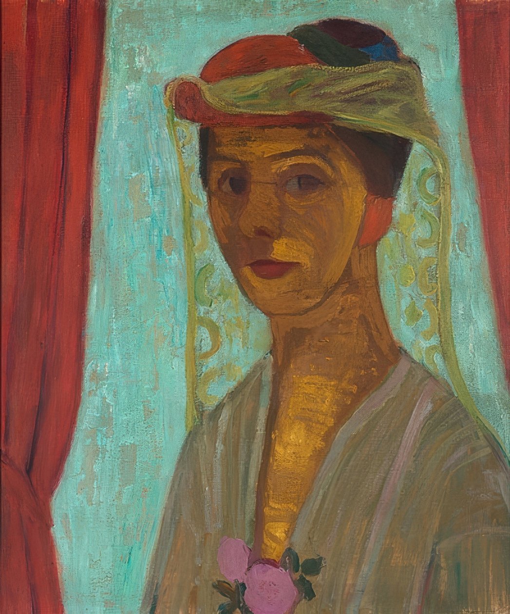 Autorretrato con sombrero y velo de Paula Modersohn Becker