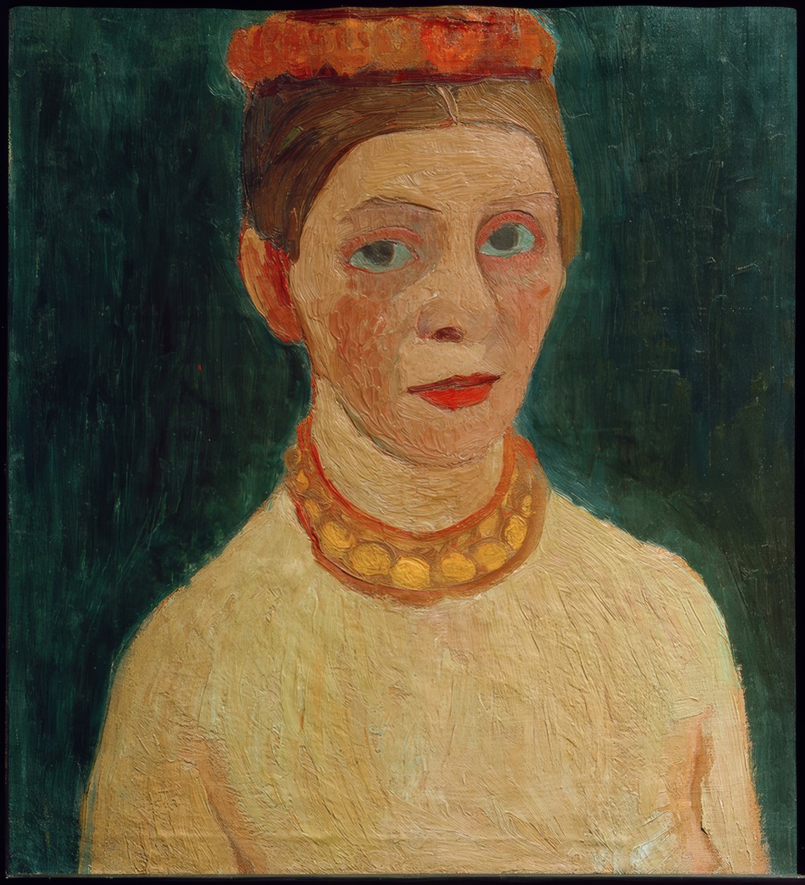 Autorretrato con corona roja en el cabello de Paula Modersohn Becker