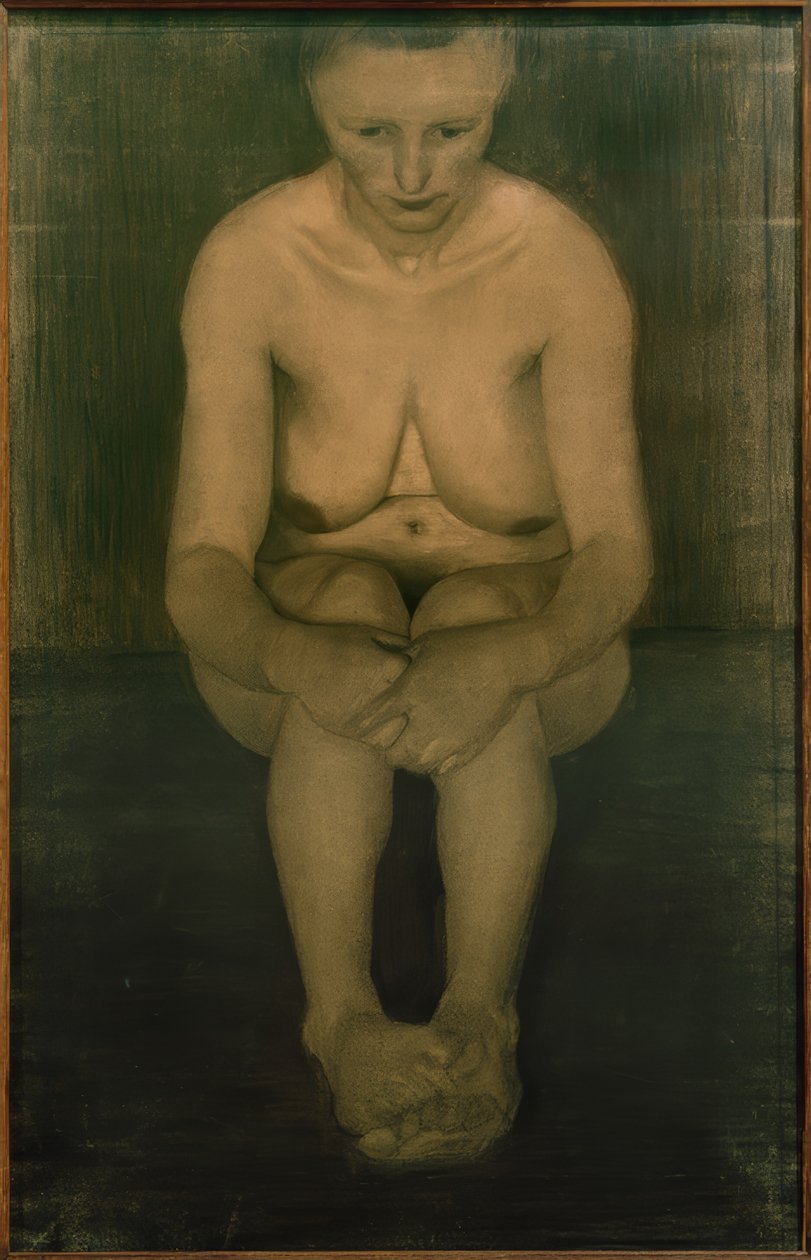 Desnudo femenino sentado, de frente con pies cruzados de Paula Modersohn Becker