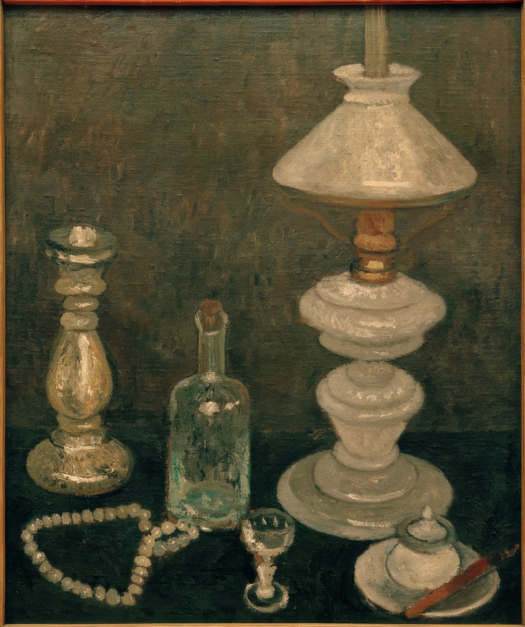 Naturaleza muerta con lámpara de vidrio de Paula Modersohn Becker