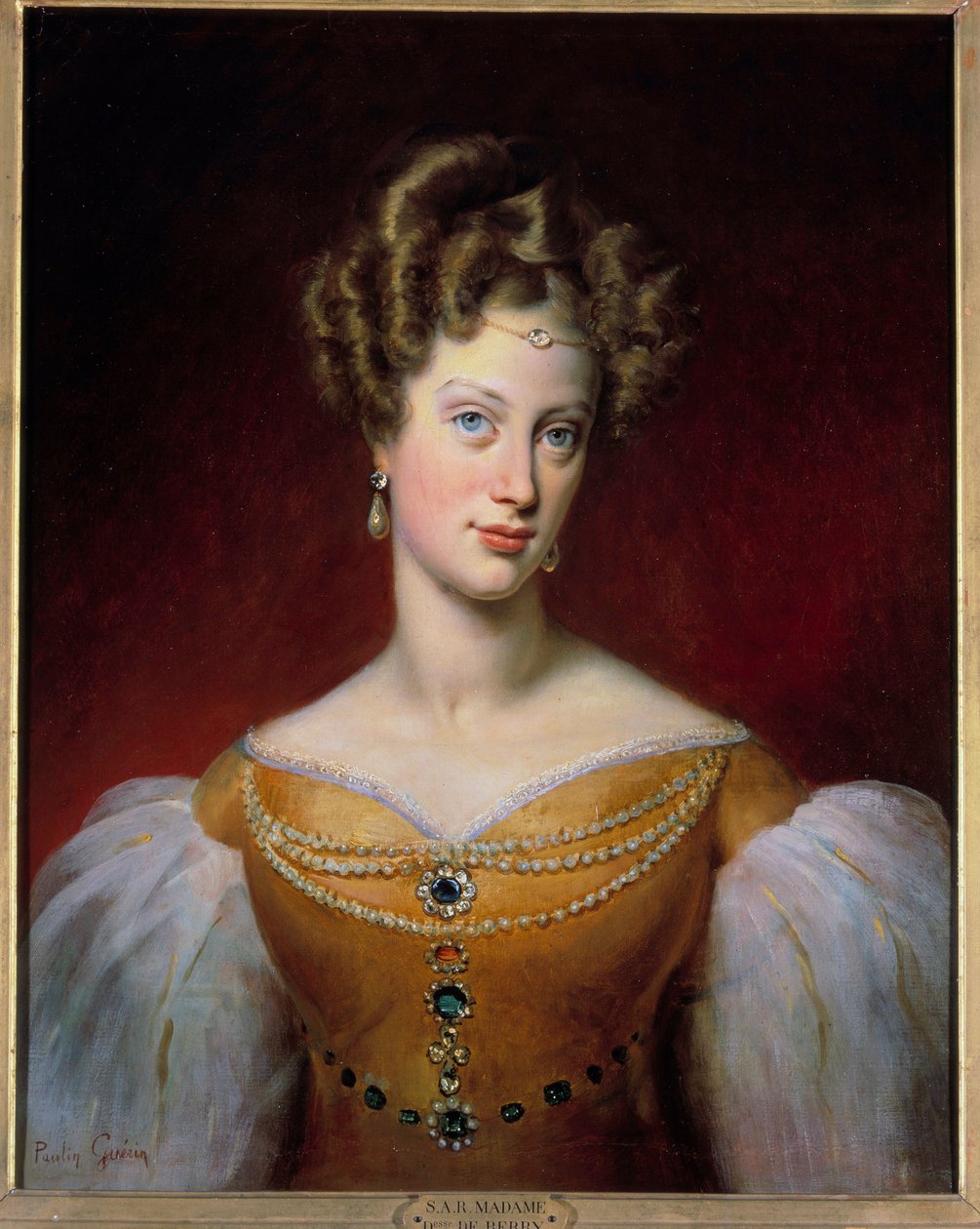 Retrato de Marie Caroline, Princesa de Borbón - Sicilia y Duquesa de Berry (1798-1870) de Paulin Jean Baptiste Guerin