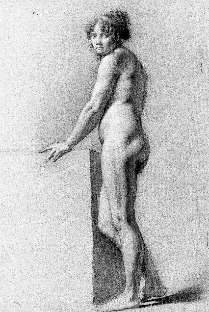Desnudo femenino apoyado en un pedestal de Pauline Auzou
