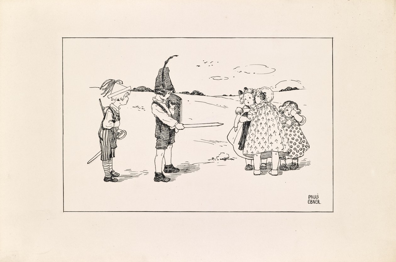 Niños, soldados jugando de Pauline Ebner
