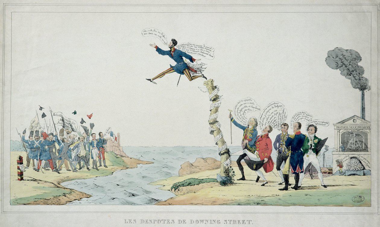 La Conferencia de Londres, 4 de noviembre de 1830: Los déspotas de Downing Street enviando a Leopoldo de Sajonia-Coburgo a reinar en Bélgica de Paulus Charles Gerard Poelman