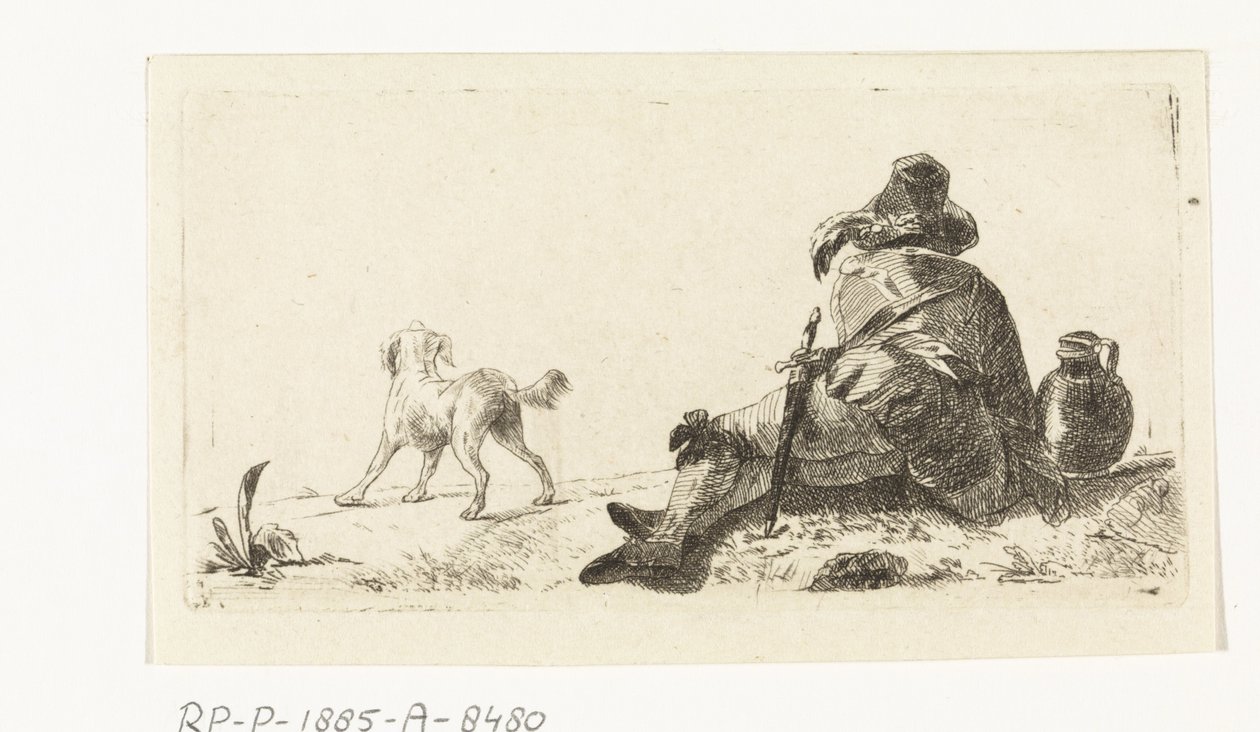 hombre con perro de Paulus Charles Gerard Poelman