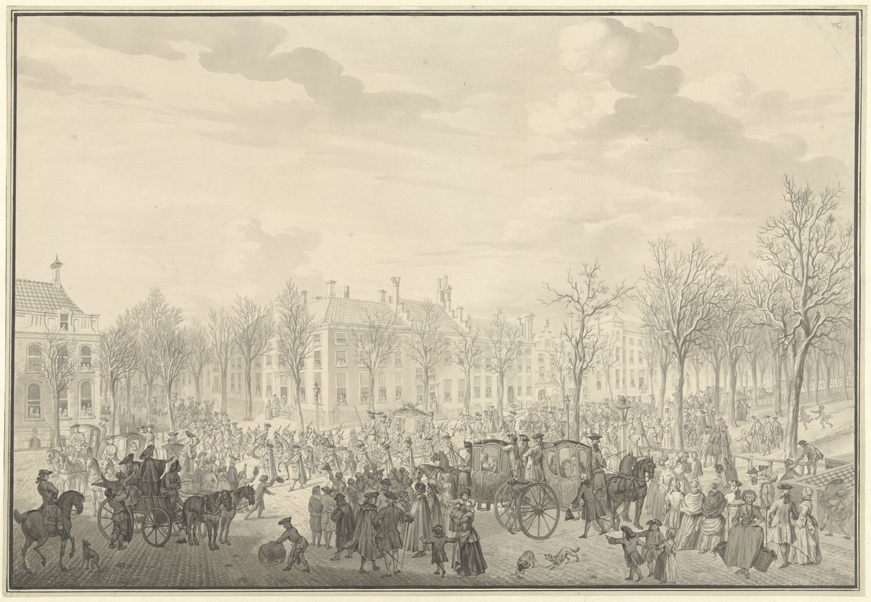 Llegada del príncipe Guillermo V a La Haya, 10 de noviembre de 1762 de Paulus Constantijn la Fargue (possibly)