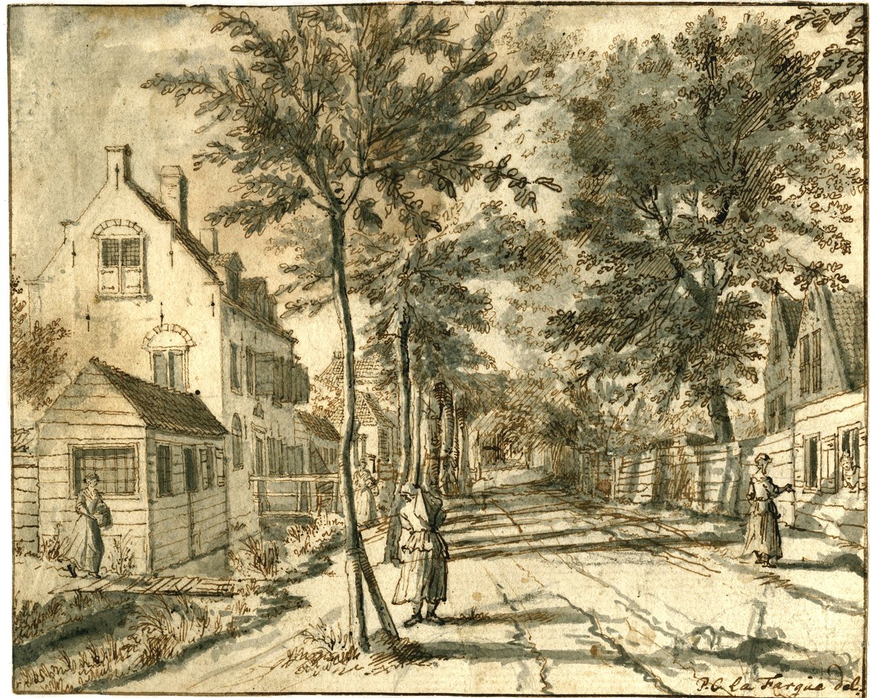 Bezuidenhoutseweg vista hacia Herengracht, 1760 de Paulus Constantijn la Fargue