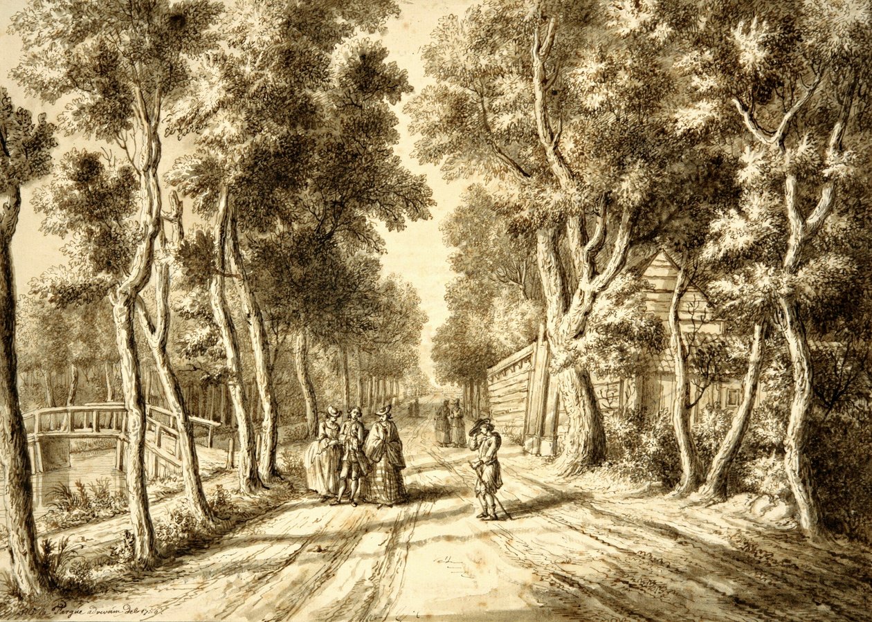 Bezuidenhoutseweg visto hacia Wassenaar, 1756 de Paulus Constantijn la Fargue