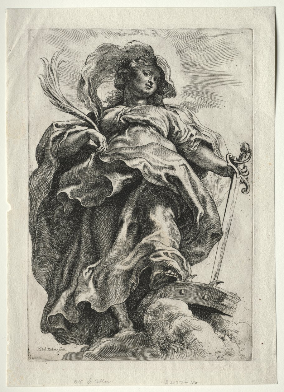 Santa Catalina en las nubes de Paulus Moreelse