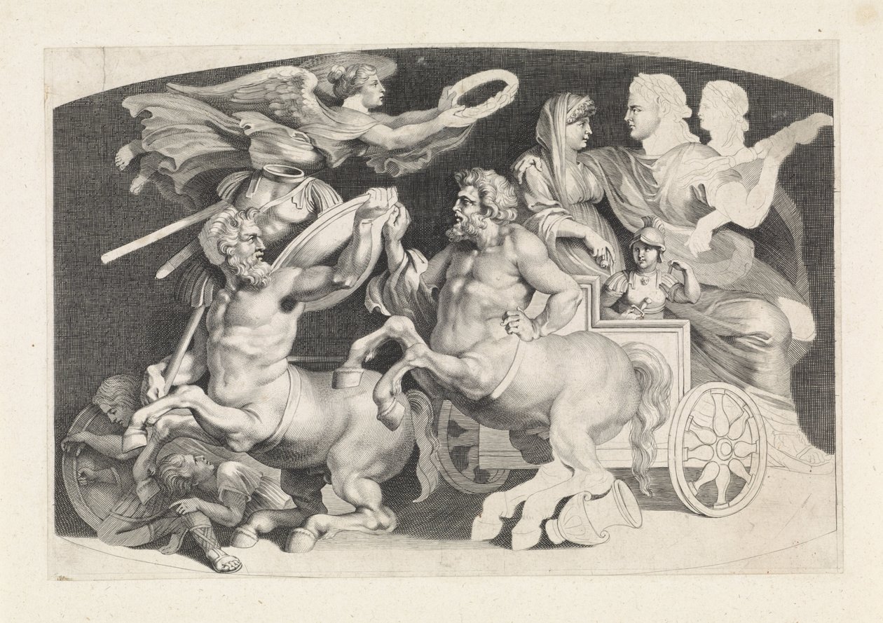 Camee conoció al triunfo de Germanicus en Agrippina Varias figuras de ágatas antiguas, diseñadas por Pietro Paolo Rubenii (título de serie) de Paulus Pontius (attributed to)