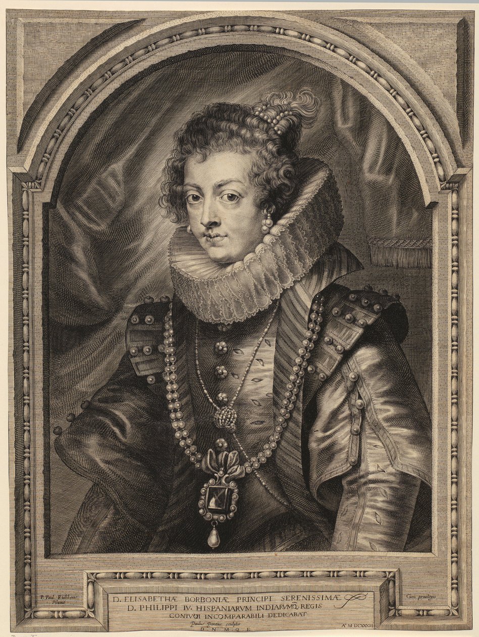 Retrato de la reina Isabel de Borbón [Isabel de Borbón y Médicis] de Paulus Pontius