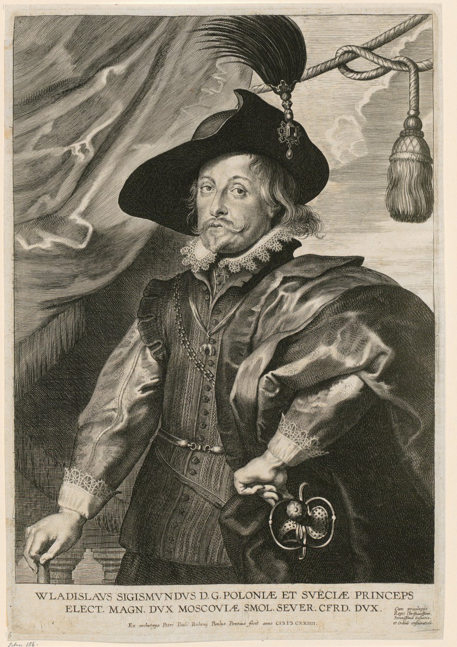 Retrato de Vladislao IV Vasa, príncipe de Polonia y Suecia de Paulus Pontius