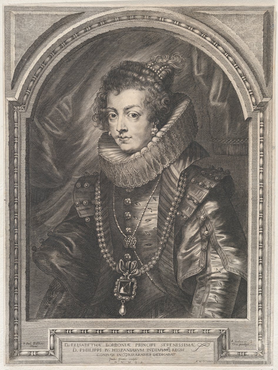 Retrato de Isabel de Borbón, Reina de España, 1632 de Paulus Pontius
