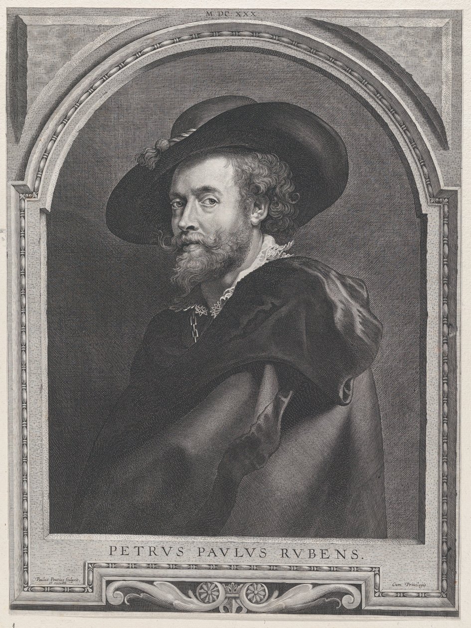 Retrato de Peter Paul Rubens, a los 46 años de Paulus Pontius