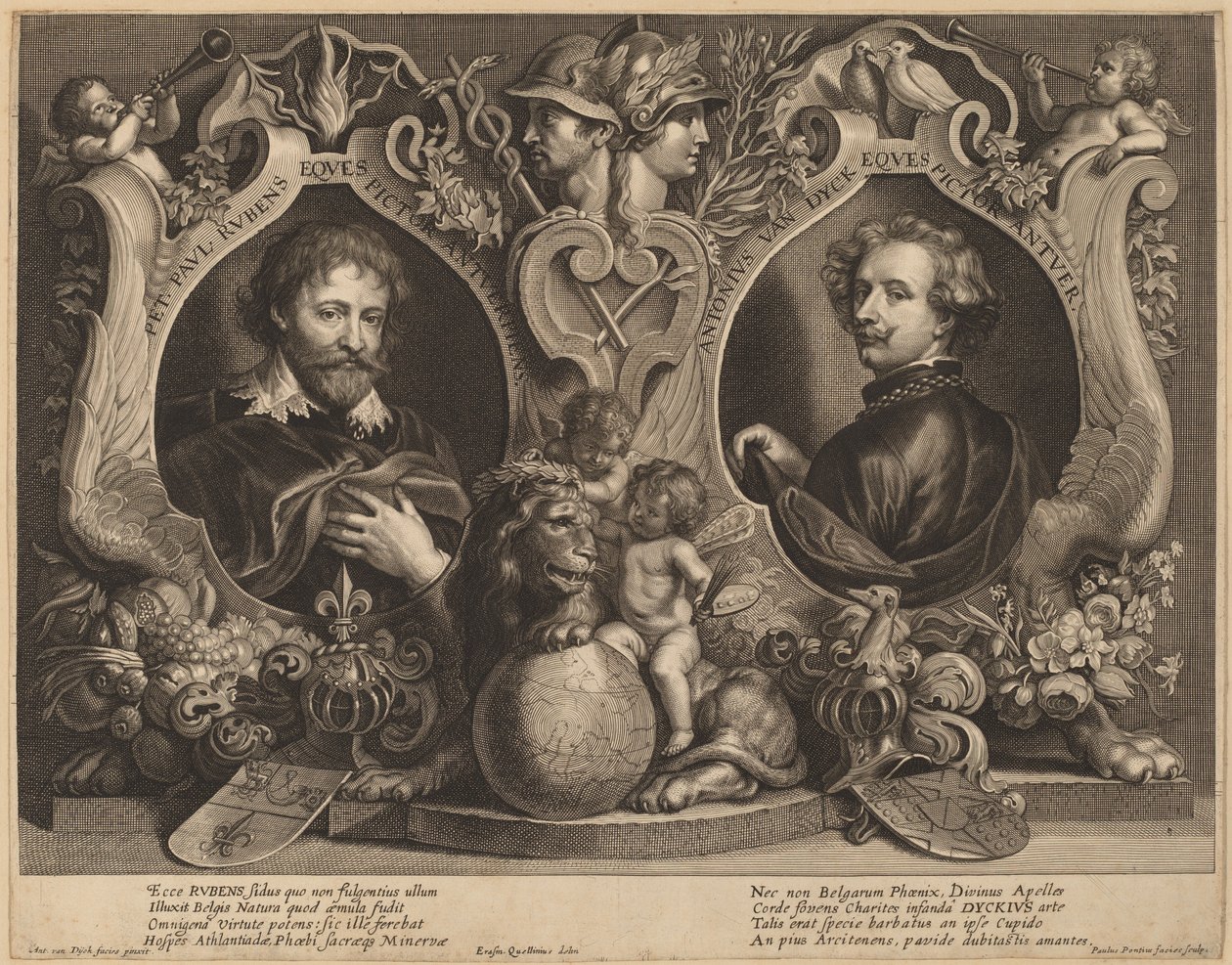 Rubens y van Dyck, un doble retrato de Paulus Pontius, after Sir Anthony van Dyck and Erasmus Quellinus II