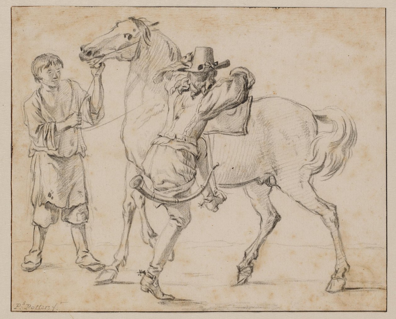 Un hombre monta su caballo de Paulus Potter