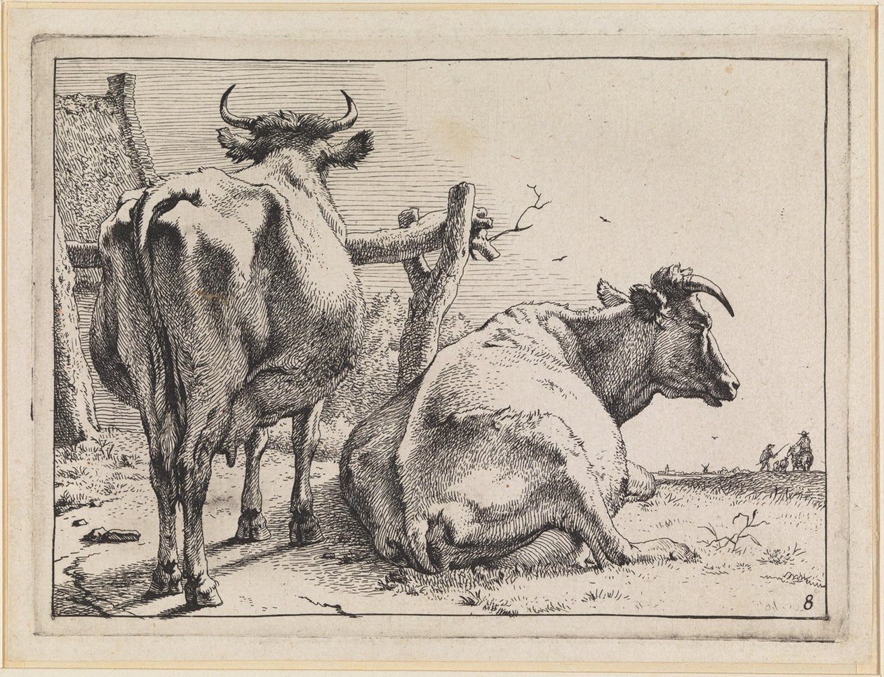 Dos vacas vistas desde atrás de Paulus Potter