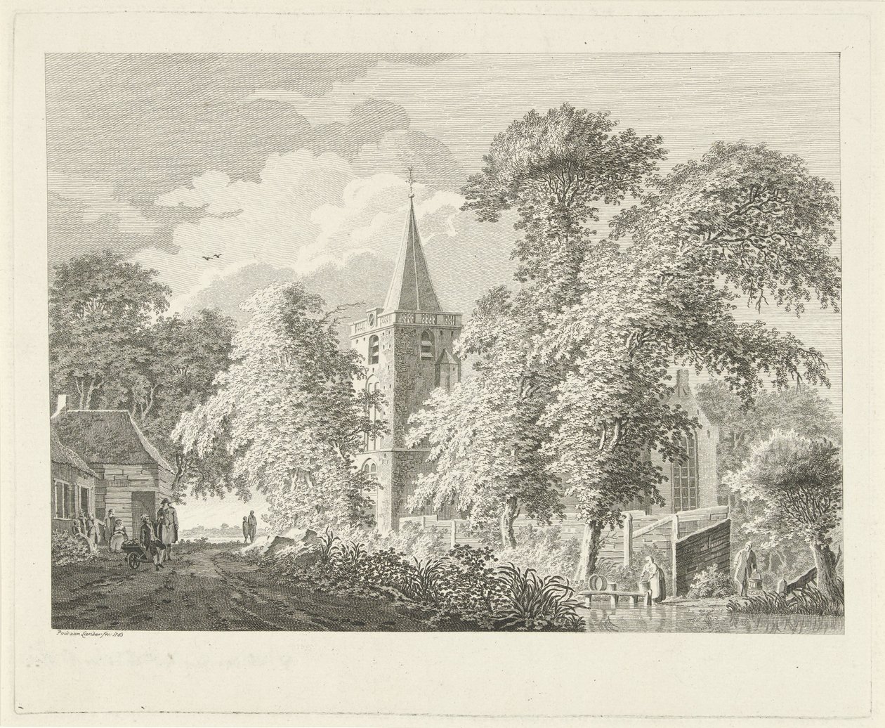 Vista del pueblo en Maartensdijk, 1753 de Paulus van Liender