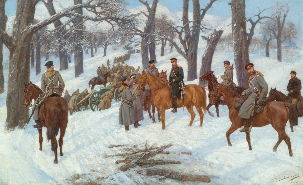 General Conde Iosif Gurko en los Balcanes de Pavel Osipovich Kovalevsky
