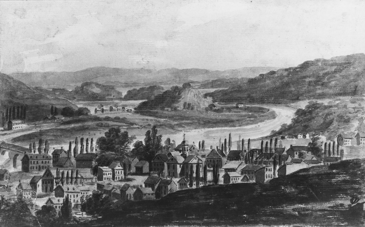 Un pueblo en el río Mohawk en el estado de Nueva York de Pavel Petrovic Svin