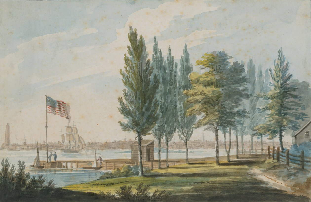 Filadelfia desde el otro lado del río Delaware, 1811-ca. 1813 de Pavel Petrovic Svin