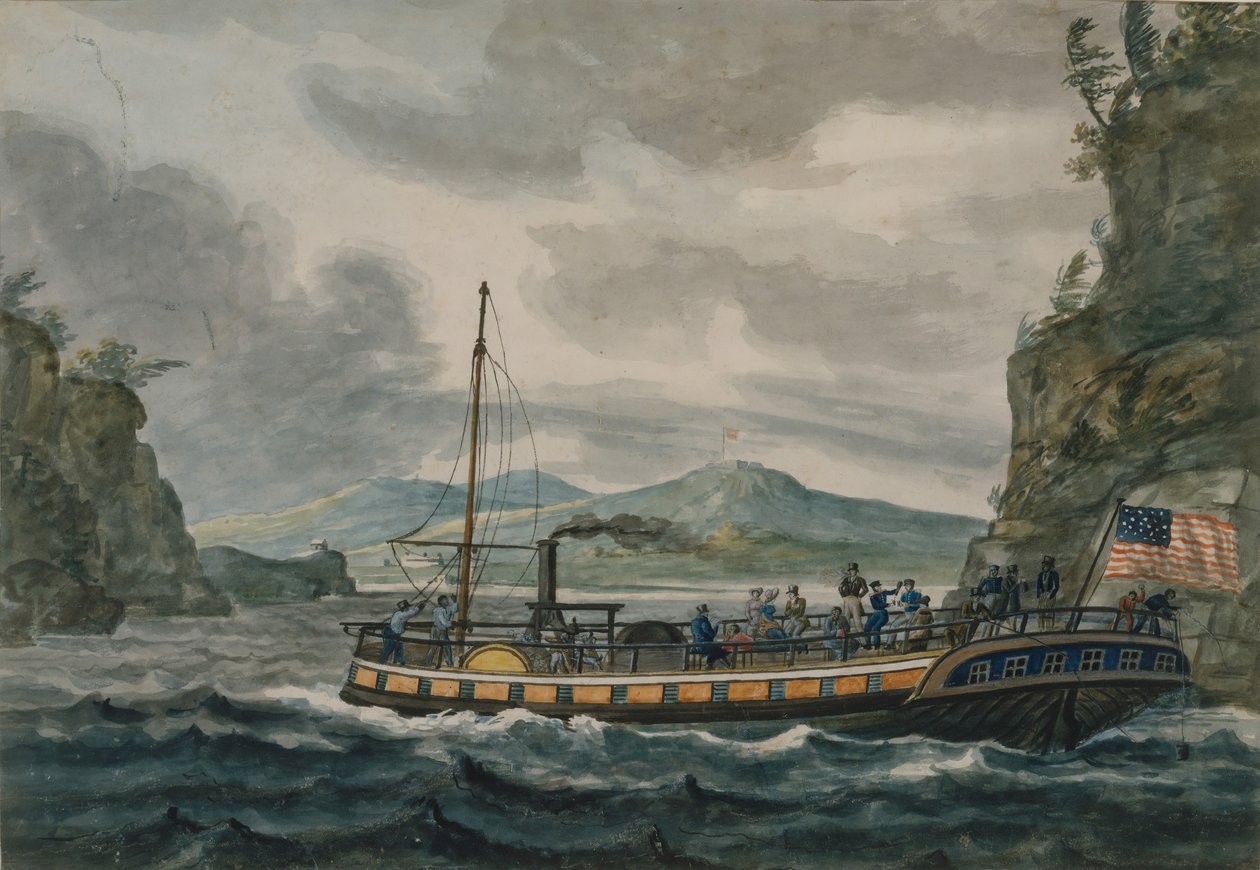 Viaje en barco de vapor por el río Hudson de Pavel Petrovic Svin