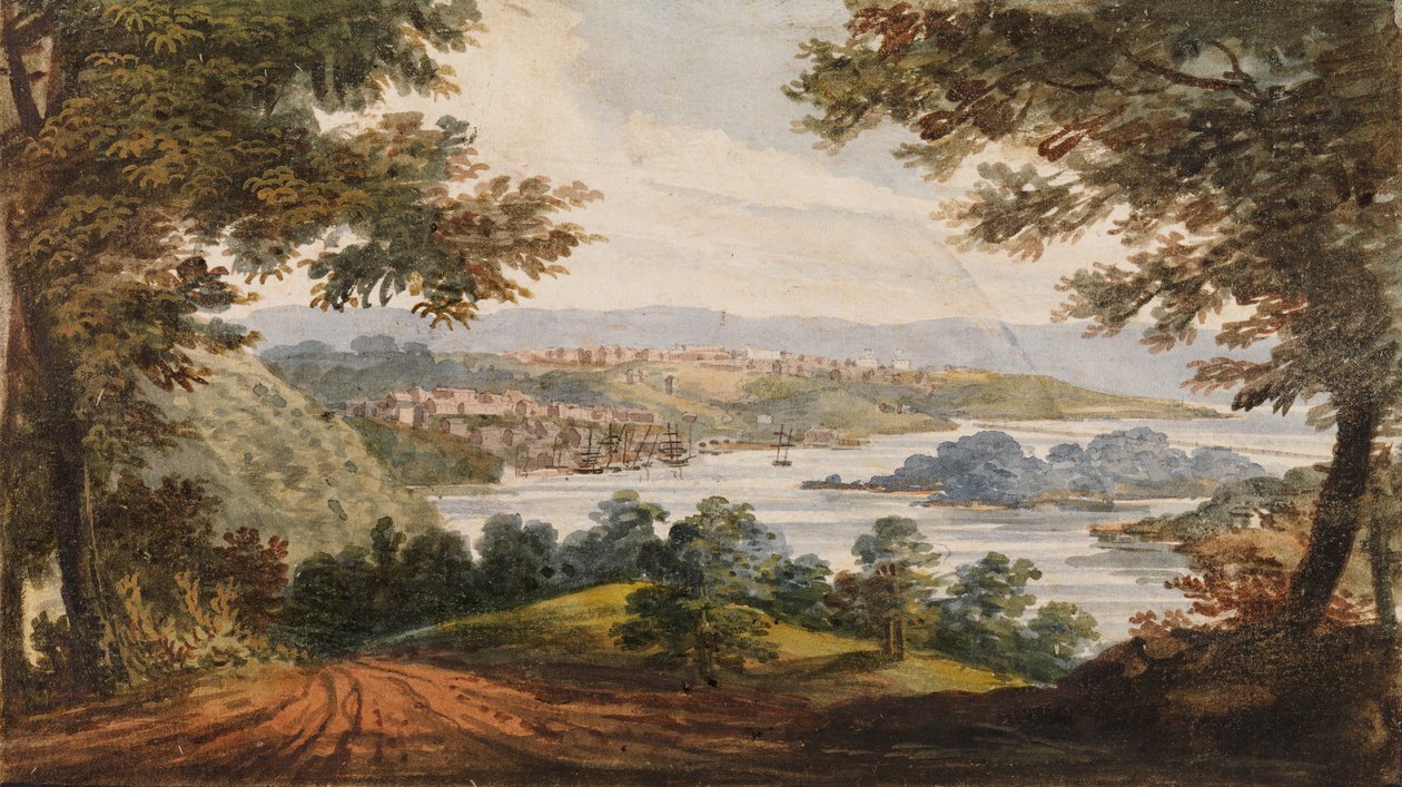 Washington y Georgetown desde la carretera de Alexandria, 1811-ca. 1813 de Pavel Petrovic Svin