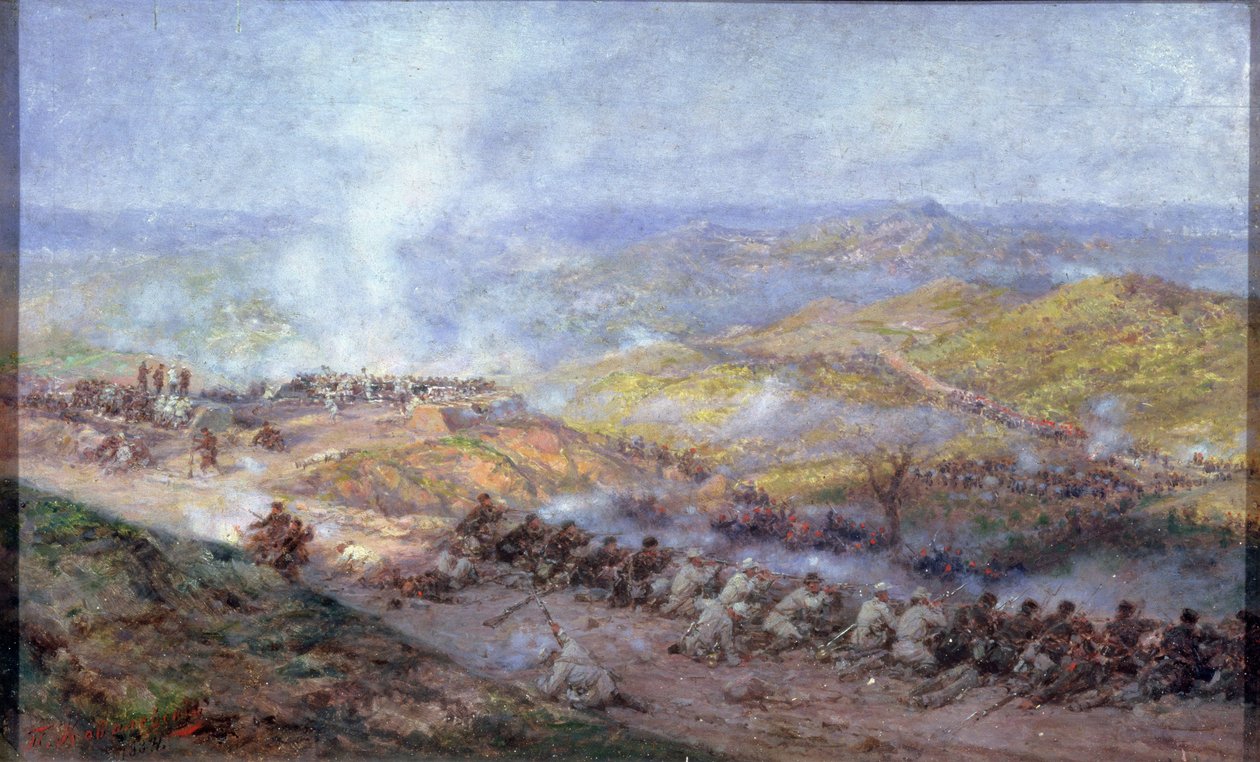Una Escena de la Guerra Ruso-Turca en 1877-78, 1884 de Pawel Kowalewsky