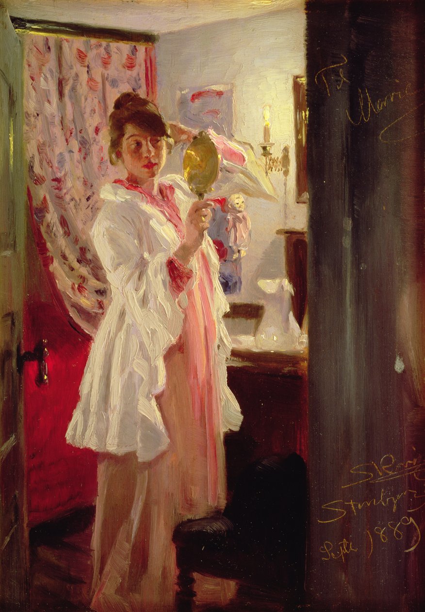 Interior con la esposa del artista, 1889 (panel) de Peder Severin Krøyer
