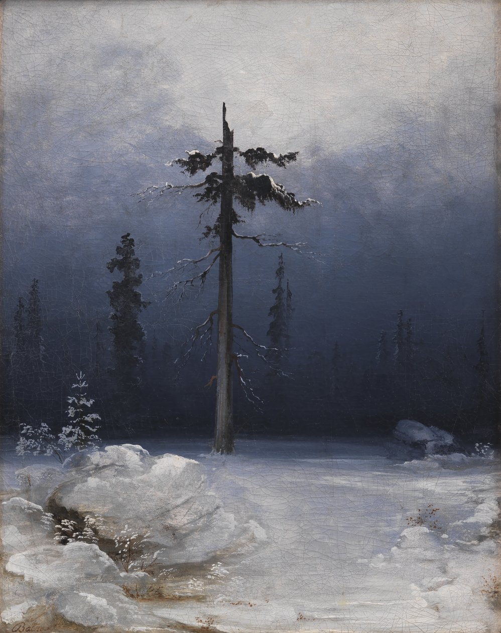 Árbol en un bosque invernal de Peder Balke