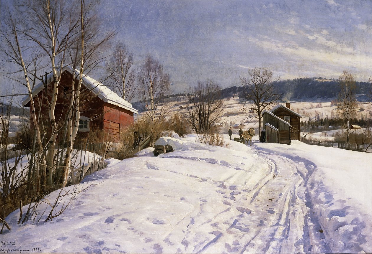 Un Paisaje Invernal, Lillehammer de Peder Monsted