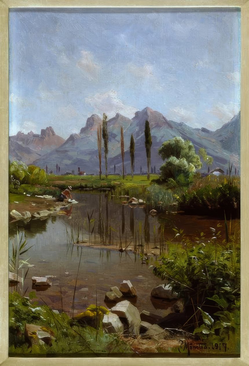 Orilla del arroyo en el lago de Ginebra de Peder Monsted