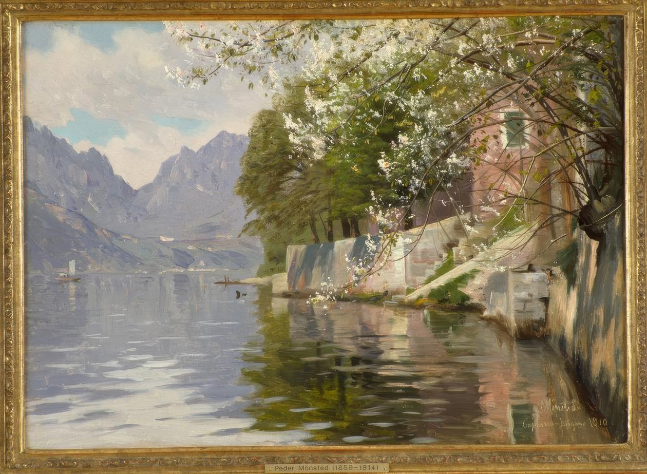 Día de primavera en el lago de Lugano de Peder Monsted