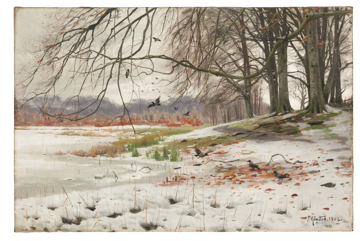 Paisaje nevado de Peder Monsted