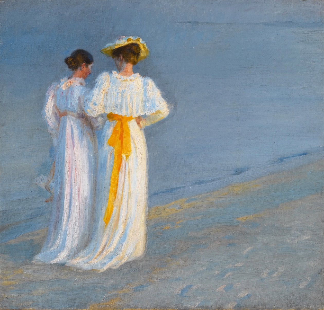 Anna Ancher y Marie Krøyer en la playa de Skagen de Peder Severin Krøyer