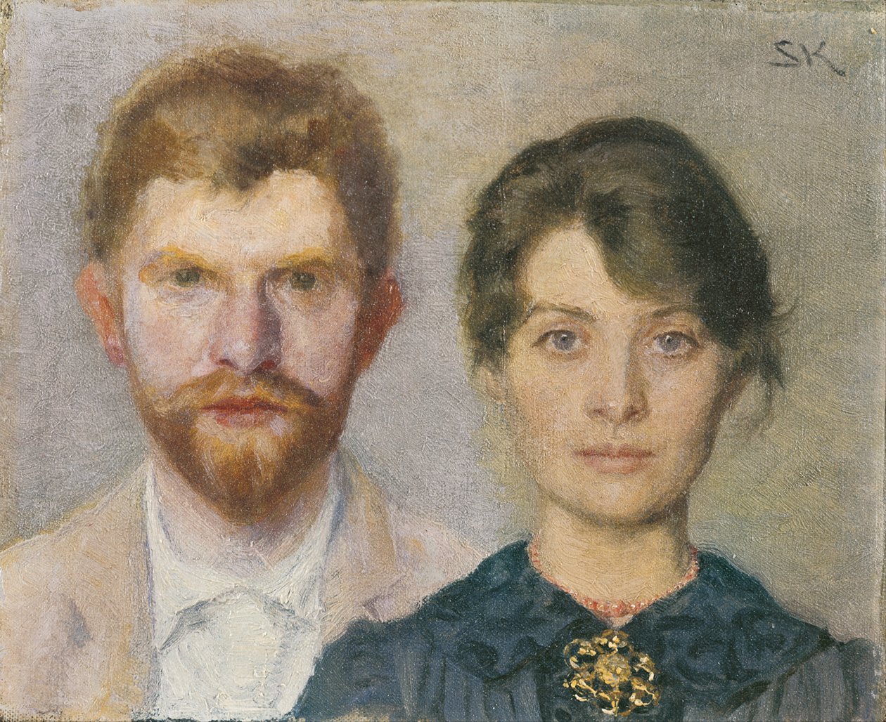 Doble retrato de Marie y P.S. Krøyer. La pareja se ha retratado mutuamente de Peder Severin Krøyer