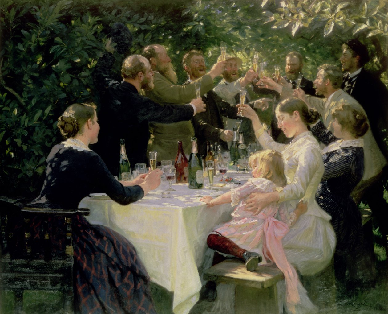 ¡Hip Hip Hurra! Fiesta de artistas en Skagen, 1888 de Peder Severin Krøyer