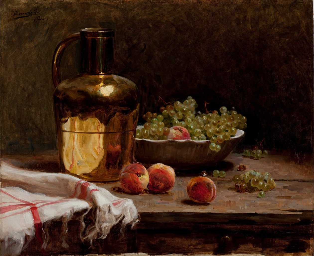 Naturaleza muerta - Uvas y melocotones de Pedro Alexandrino Borges