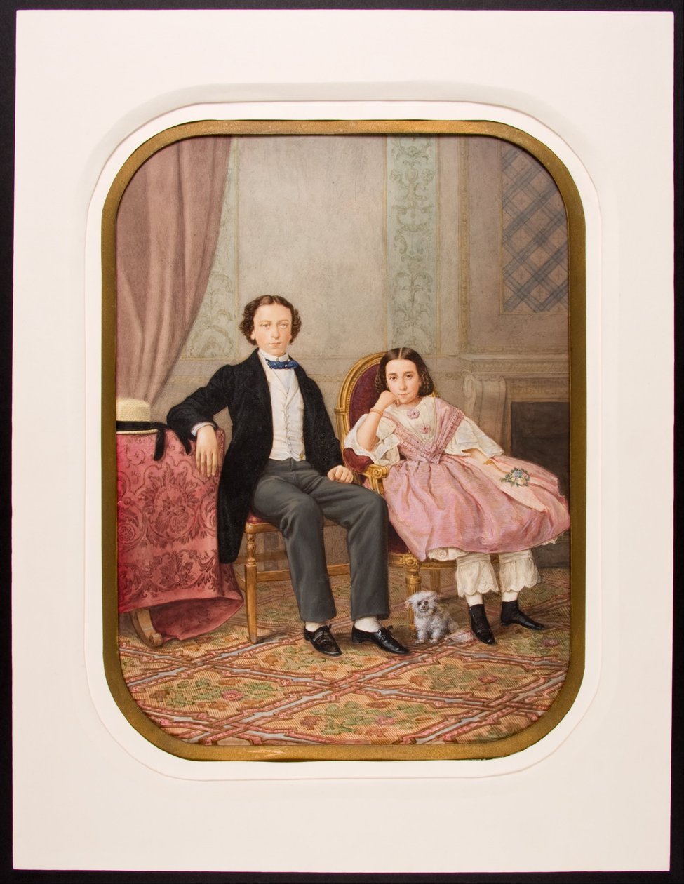 Antonio y Amelia del Valle y Serrano de niños de Pedro Martínez de Hebert