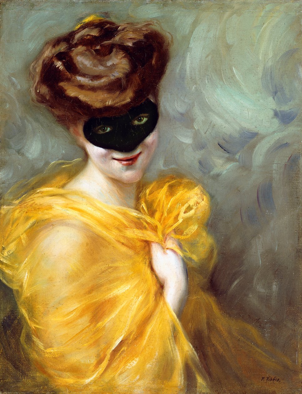Retrato de una dama con máscara de Pedro Ribera