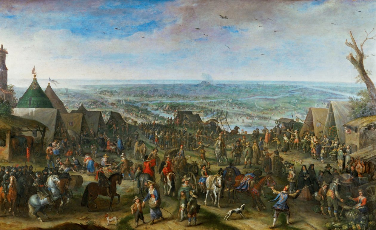 Soldados en un campamento (cobre) de Peeter Snayers