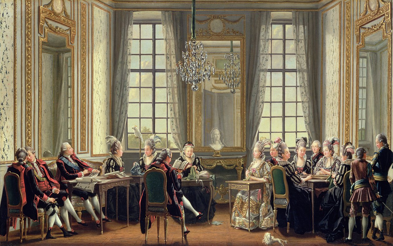 Conversación en el Palacio de Drottningholm, 1779 de Pehr Hilleström