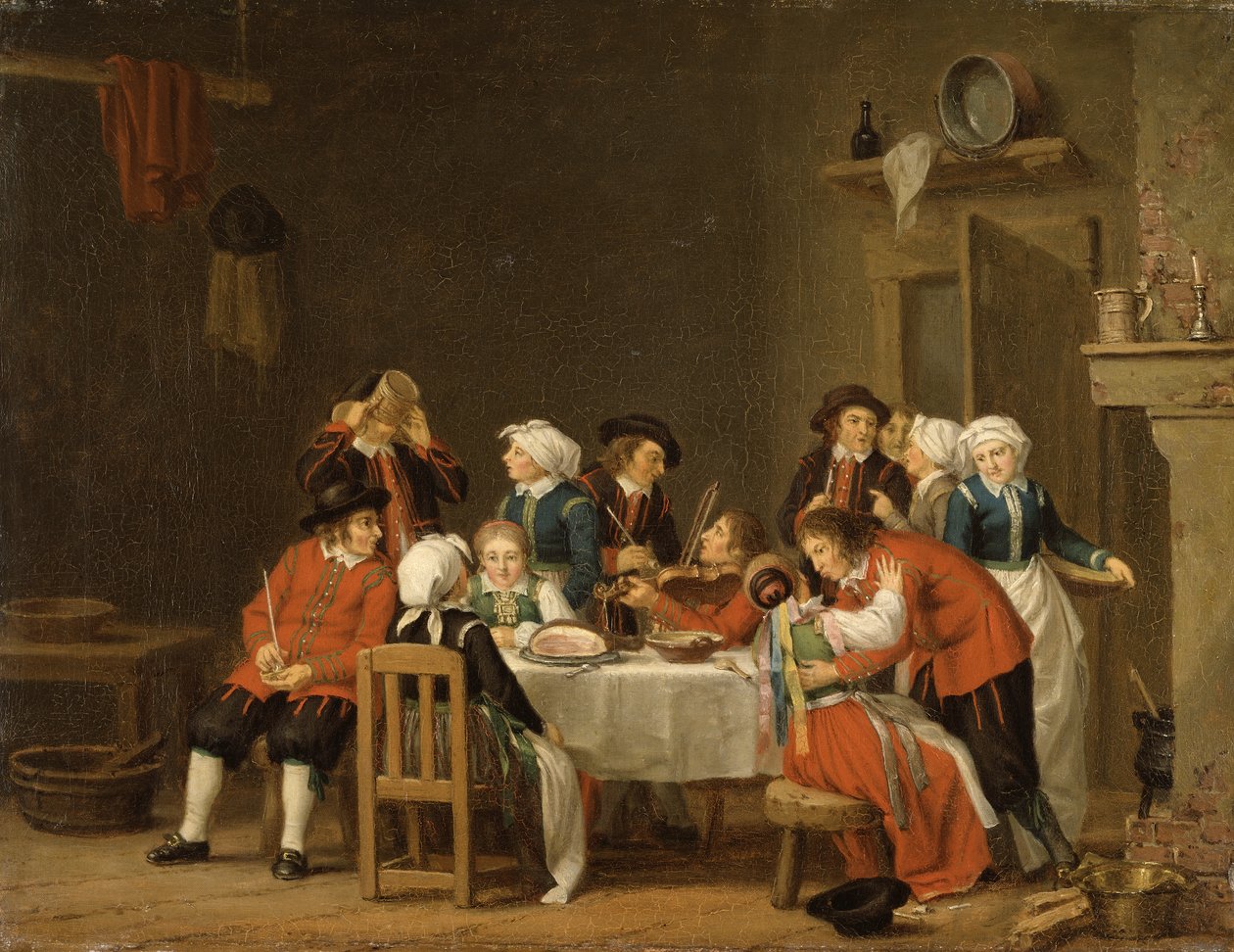 Escena convivial en una cabaña de campesinos de Pehr Hilleström
