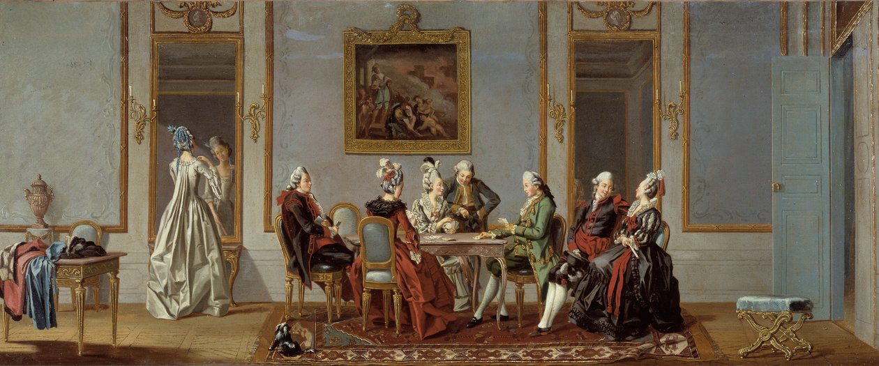 Interior de estilo gustaviano con jugadores de cartas de Pehr Hilleström