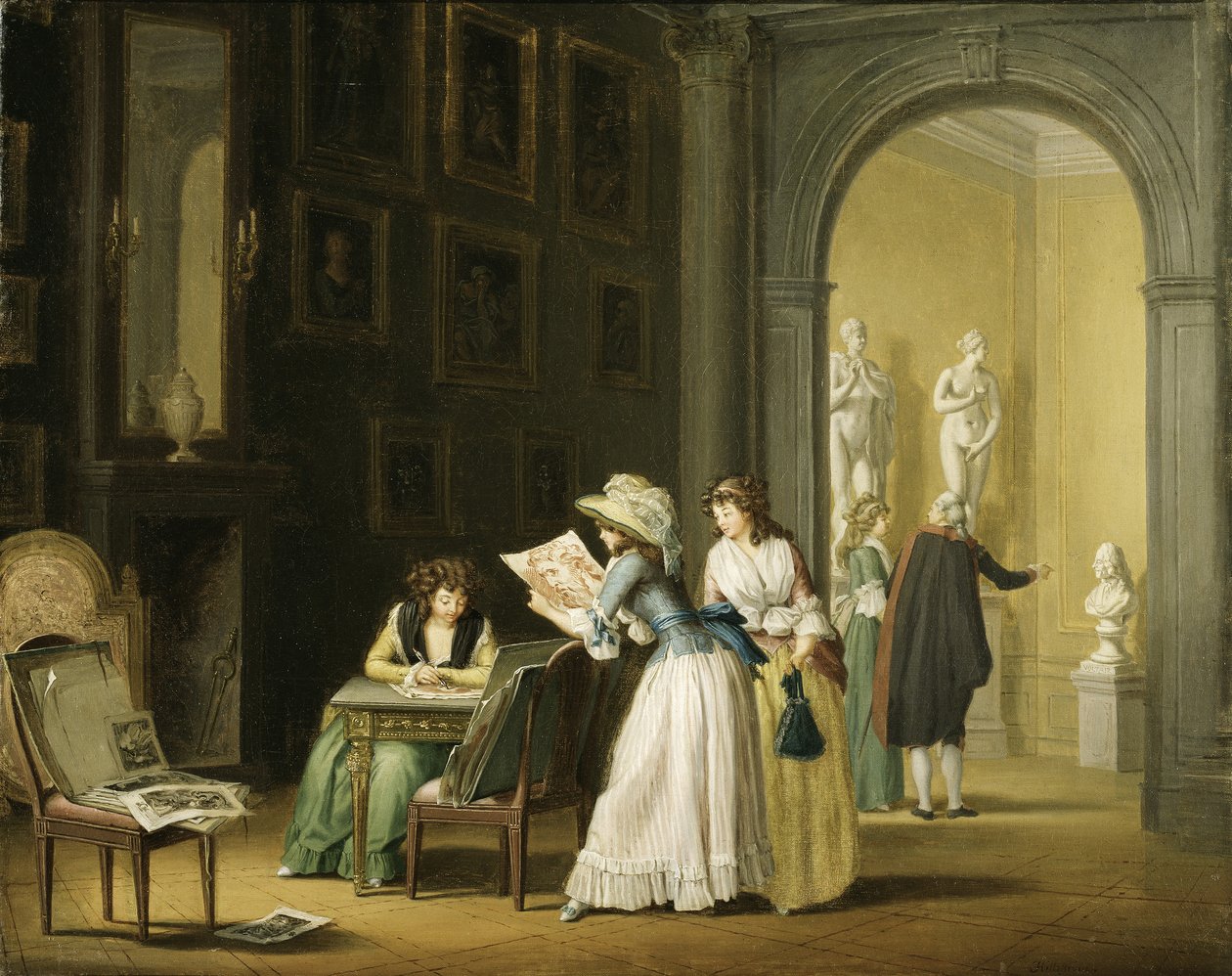 Interior de una colección de arte de Pehr Hilleström