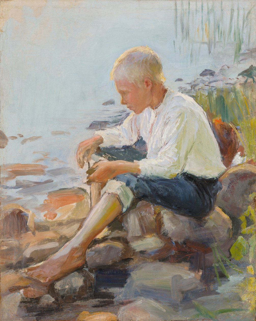 Niño en la orilla de Pekka Halonen