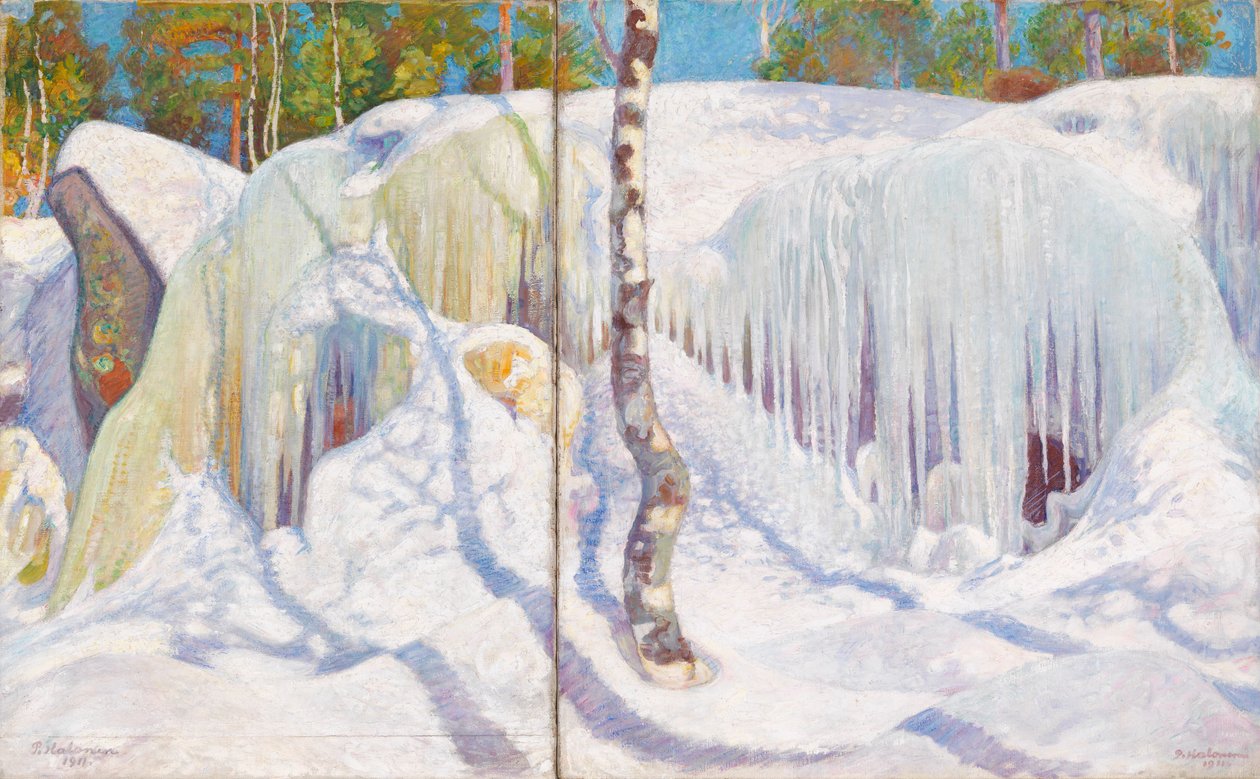 Roca cubierta de hielo y nieve de Pekka Halonen