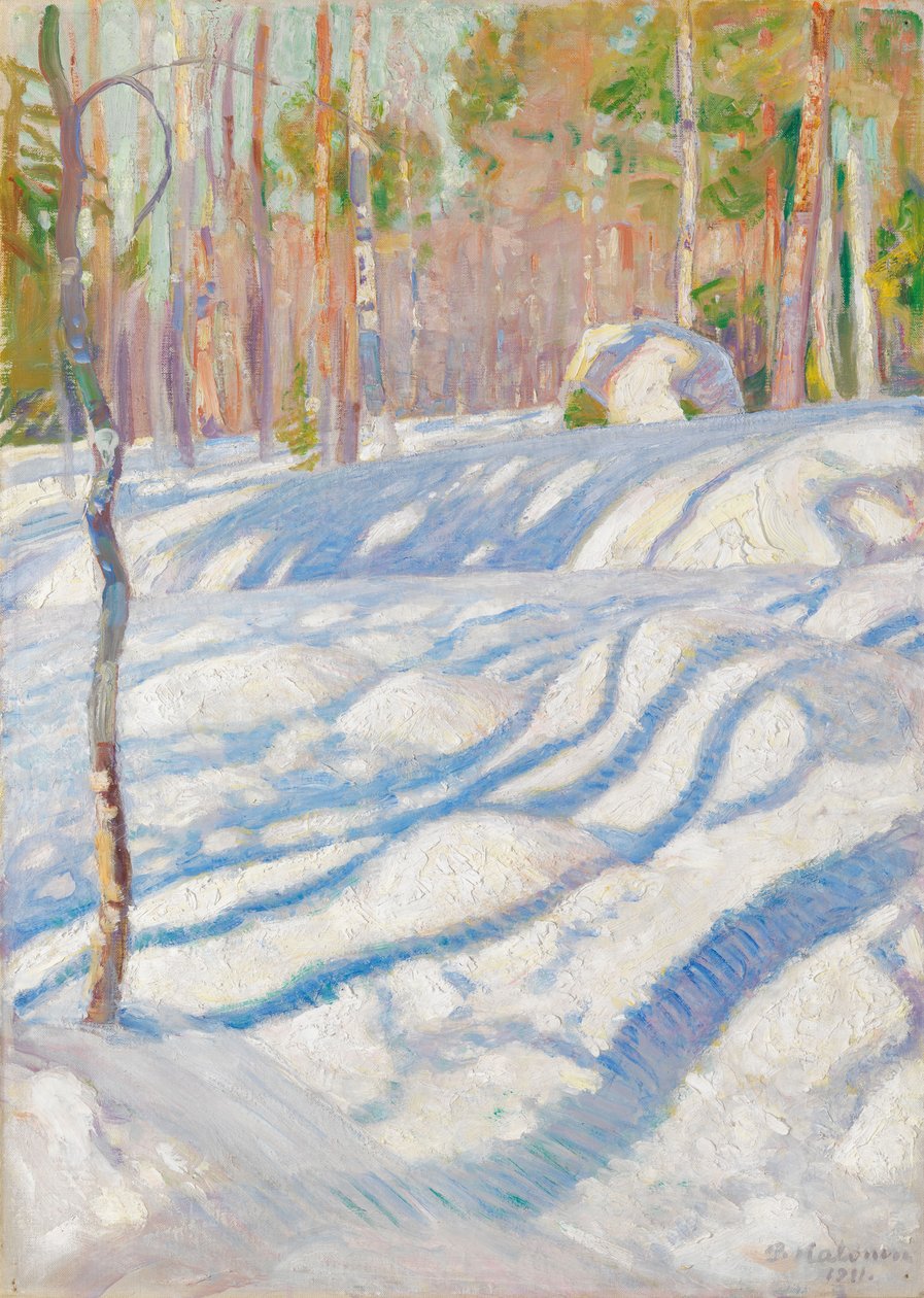 Paisaje invernal iluminado por el sol de Pekka Halonen